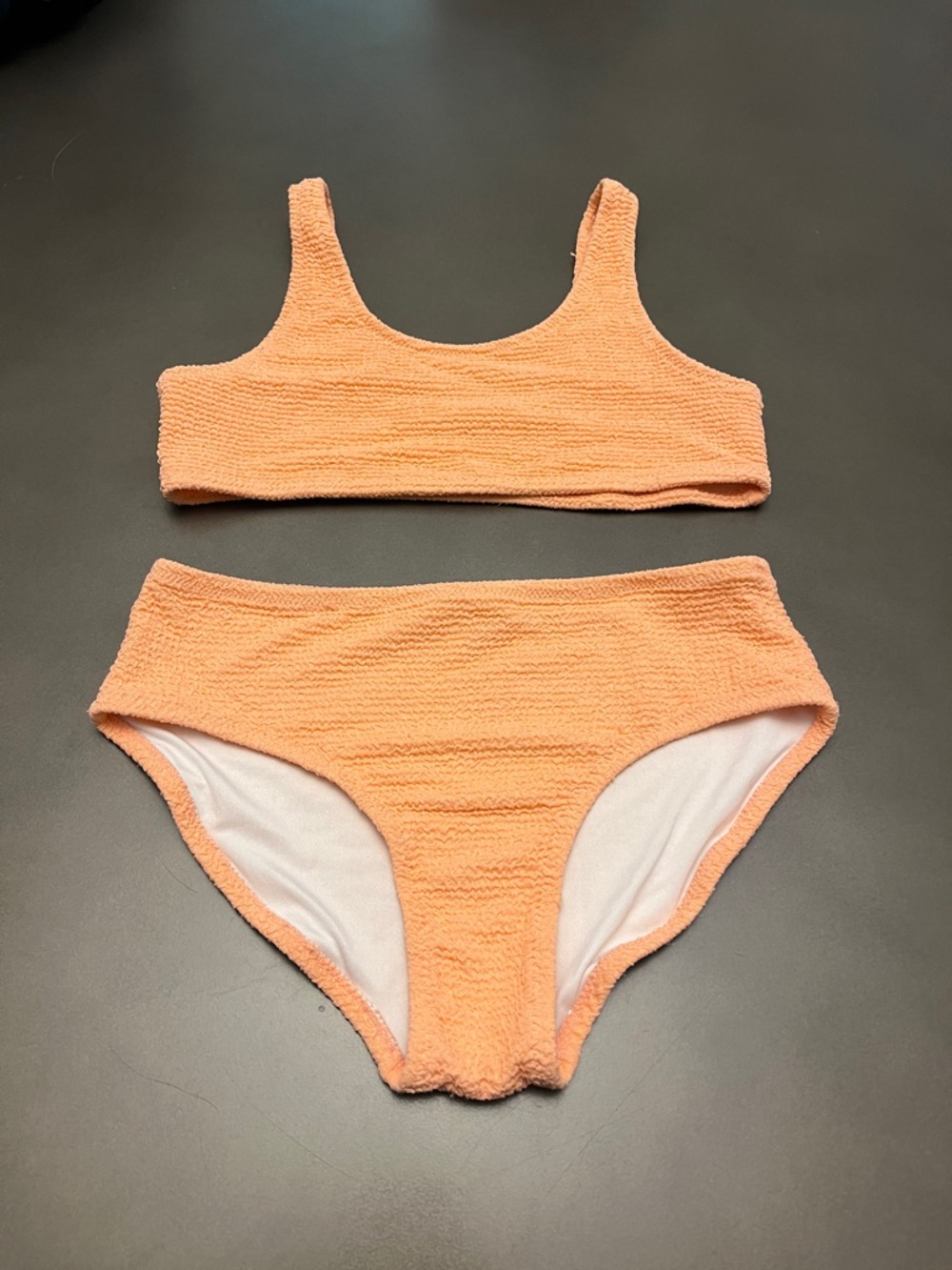 Old Navy Girl’s Coral/Peach Textured Bikini Set Size Large